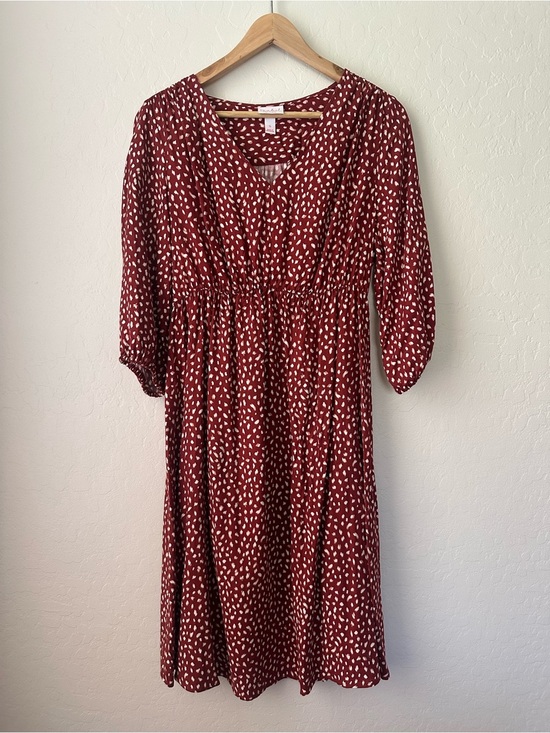 Isabel Maternity by Ingrid & Isabel Dresses & Skirts - Isabel Maternity Red Patterned Midi Dress S